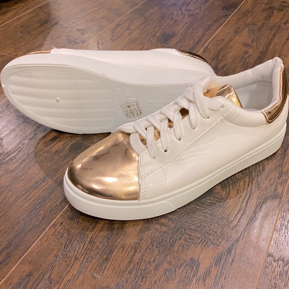Gold and White sneakers - never worn